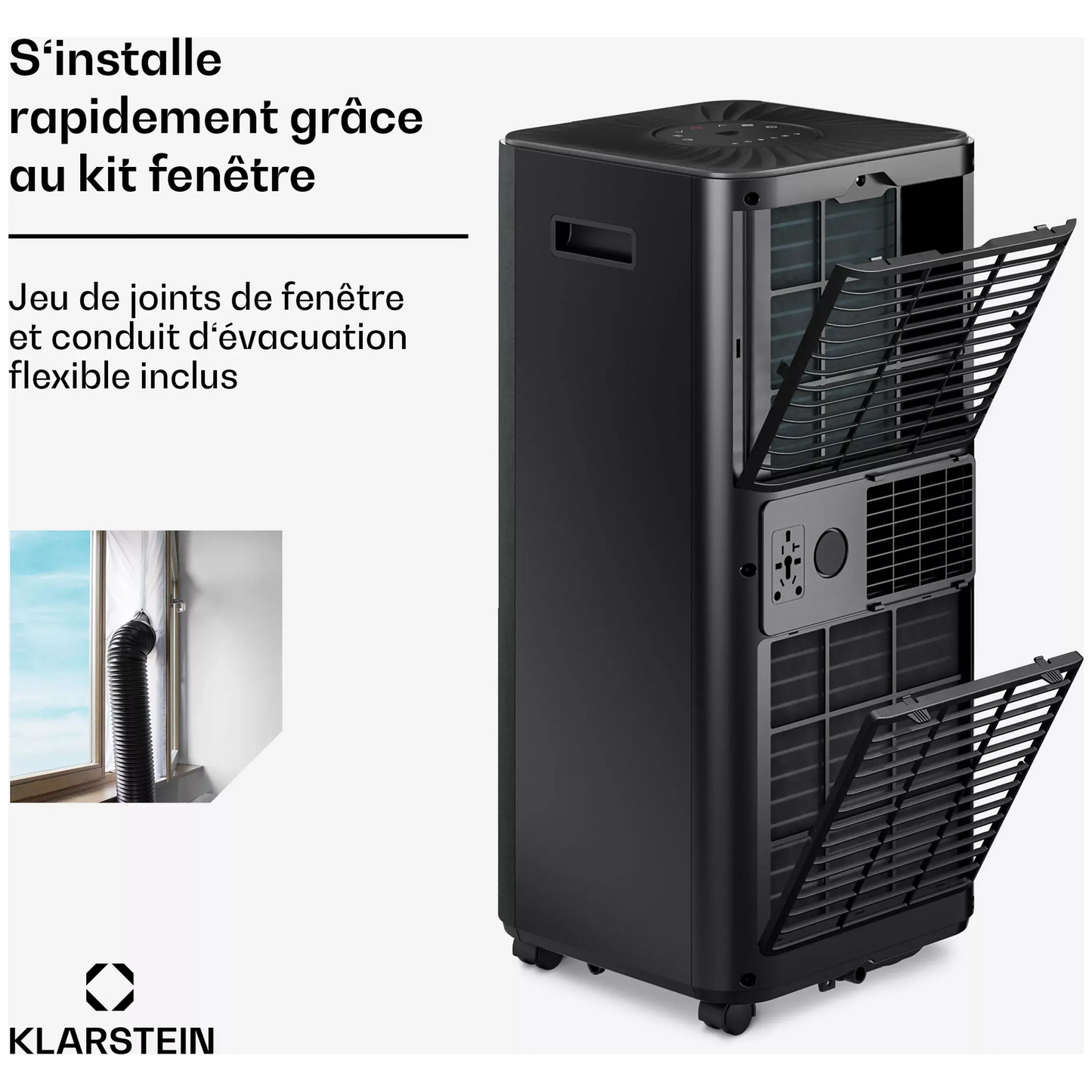 Climatiseur KLARSTEIN AireLux 9000 BTU 31cm 33m² EEC A Noir