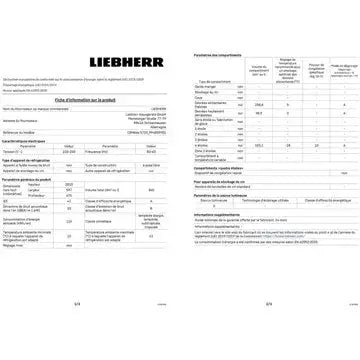 Réfrigérateur combiné LIEBHERR CBNBDA5723-20 BioFresh
