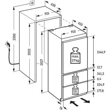 Réfrigérateur combiné encastrable LIEBHERR ECBNe8871 BioFresh