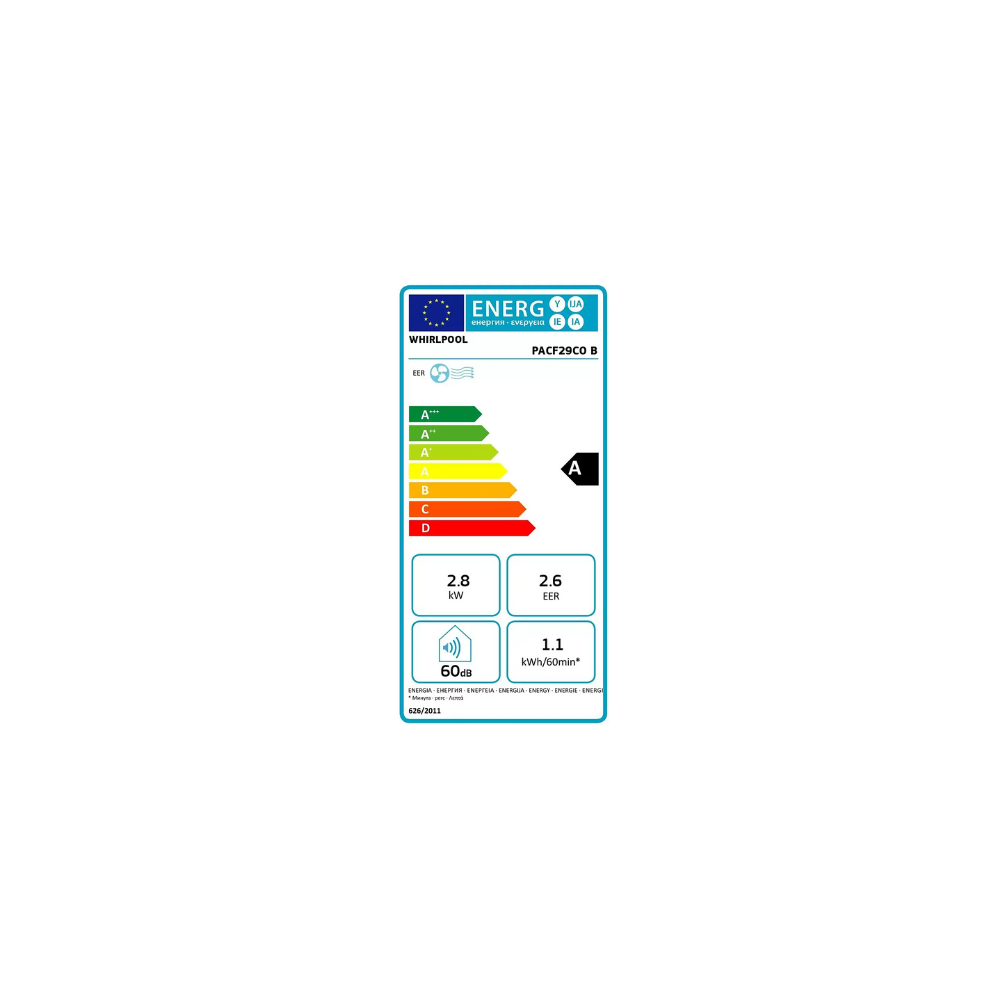 Climatiseur WHIRLPOOL PACF29COB
