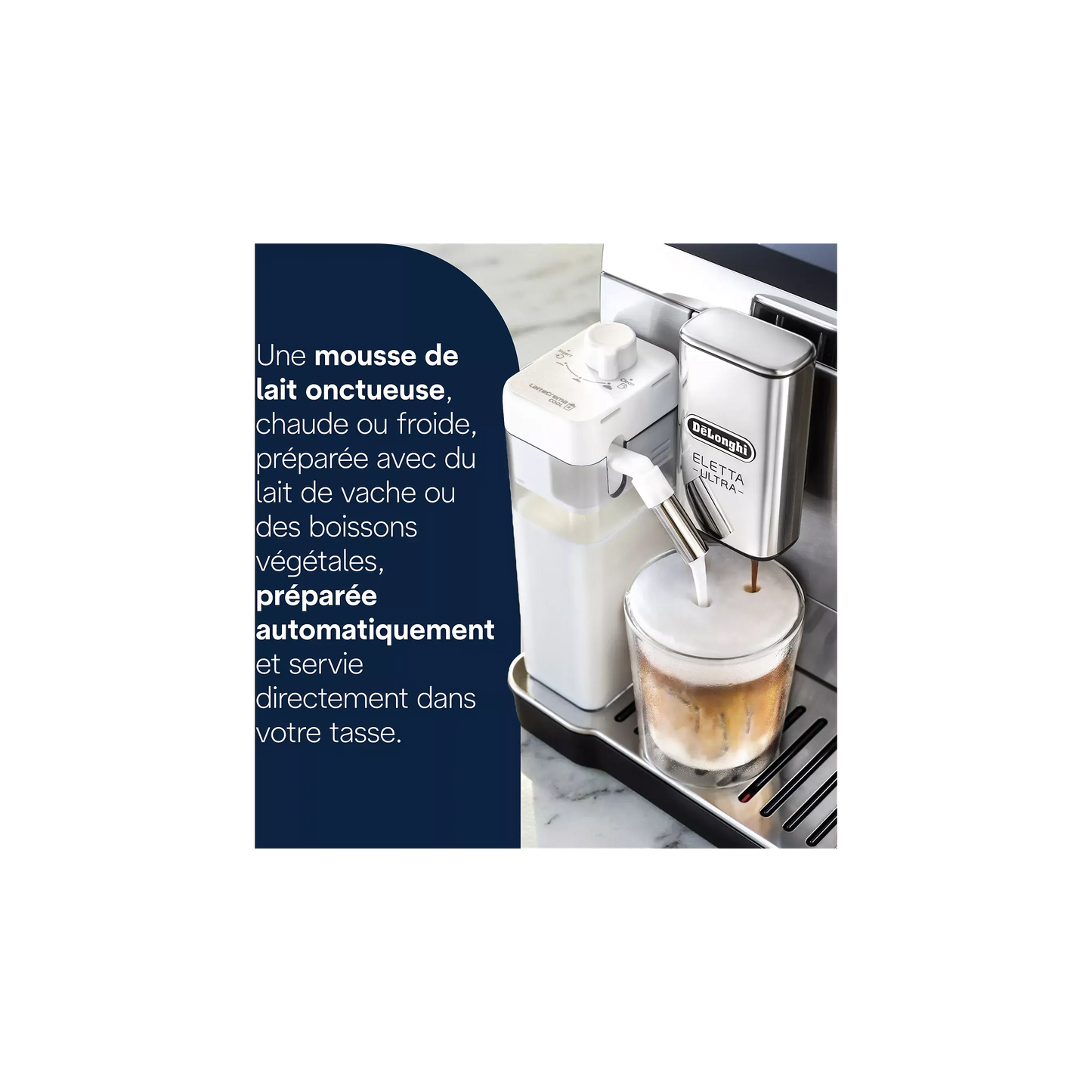 Expresso Broyeur DELONGHI Eletta Ultra ECAM470.85.MB Technologie Silent