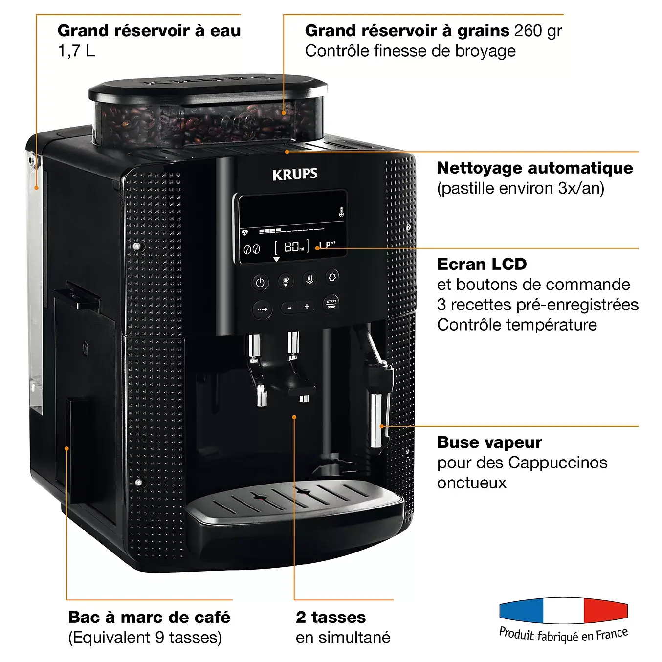 Expresso Broyeur KRUPS YY5569FD DUMANOIR