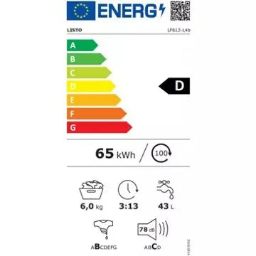 Lave linge compact	 LISTO	LF612-L4b