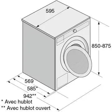 Lave linge hublot 	ASKO W2096P.W/3