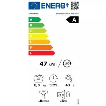 Lave linge hublot 	ELECTROLUX	EW6F8144BA
