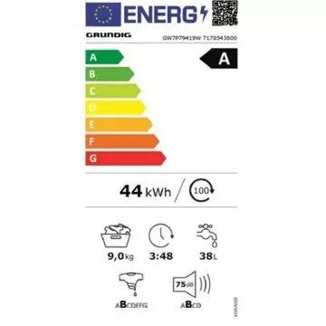 Lave linge hublot 	GRUNDIG GW7P79419W