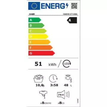 Lave linge hublot 							HAIER				HW010-CP1439N