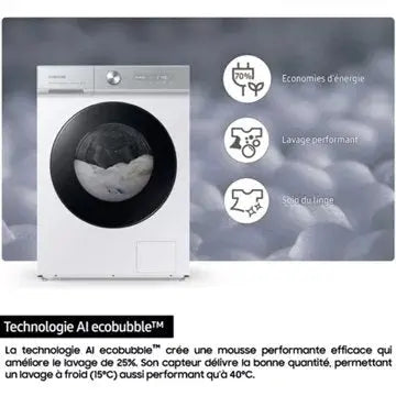 Lave linge hublot 	SAMSUNG  WW11DG5B25AB Bespoke AI