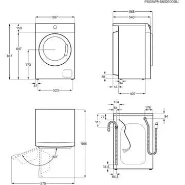 Lave linge hublot  ELECTROLUX	EW2F6812AA