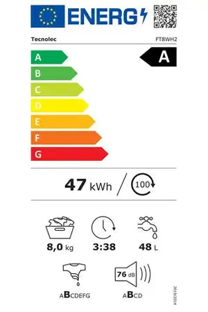 Lave-linge hublot Tecnolec FT8WH2 DN ELECTRO