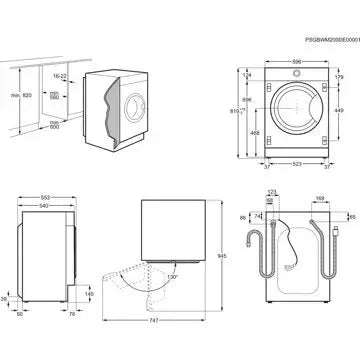 Lave linge hublot  encastrable ELECTROLUX	EW8F3814BI