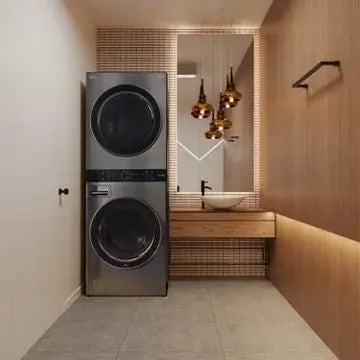 Lave linge séchant hublot 	LG	F761TOWERB Washtower