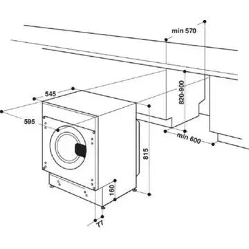 Lave linge séchant hublot  encastrable 	WHIRLPOOL	BIWDWG961485FR