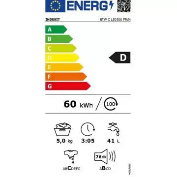 Lave linge top	 INDESIT	BTWCL50300FR/N