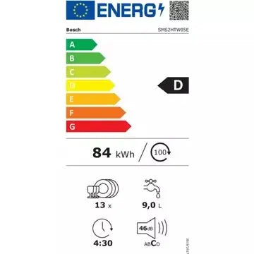 Lave vaisselle 60 cm BOSCH	SMS2HTW05E Serenity