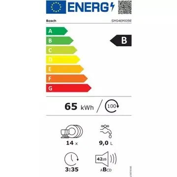 Lave vaisselle 60 cm BOSCH	SMS4EMI09E Serenity