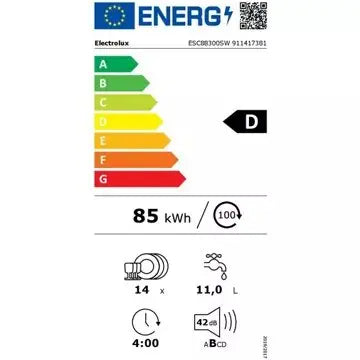 Lave vaisselle 60 cm ELECTROLUX	 ESC88300SW ComfortLift