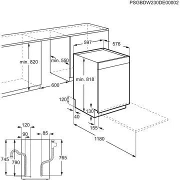 Lave vaisselle 60 cm ELECTROLUX	 ESC88300SW ComfortLift