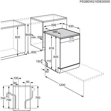 Lave vaisselle 60 cm ELECTROLUX	ESA47300SW Airdry