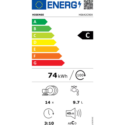 Lave vaisselle 60 cm HISENSE HS642C90X