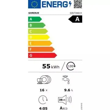Lave vaisselle encastrable 	GORENJE GI673A61X