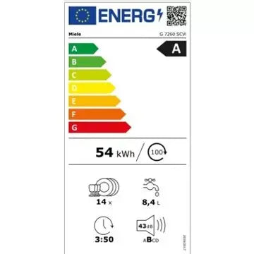 Lave vaisselle encastrable 	MIELE	G 7260 SCVi