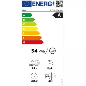 Lave vaisselle encastrable  MIELE	G7265 SCVi XXL