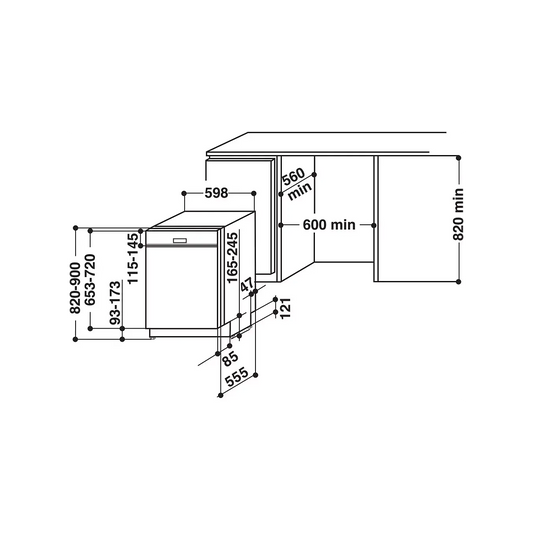 Lave vaisselle encastrable WHIRLPOOL WBC3C26X ELECTROMENAGER WORLD