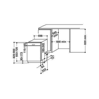 Lave vaisselle encastrable WHIRLPOOL WBC3C26X ELECTROMENAGER WORLD