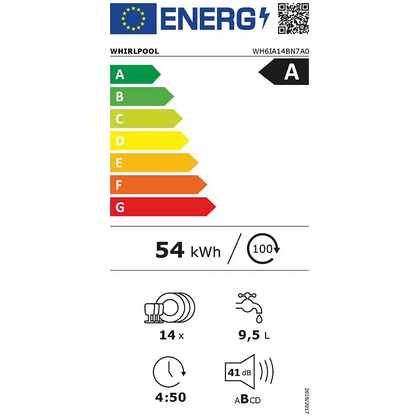 Lave vaisselle encastrable WHIRLPOOL WH6IA14BN7A0 6ème sens DUMANOIR