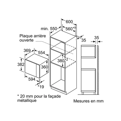Micro ondes grill encastrable NEFF HLAGD53G0, N50, Graphite-Grey DUMANOIR