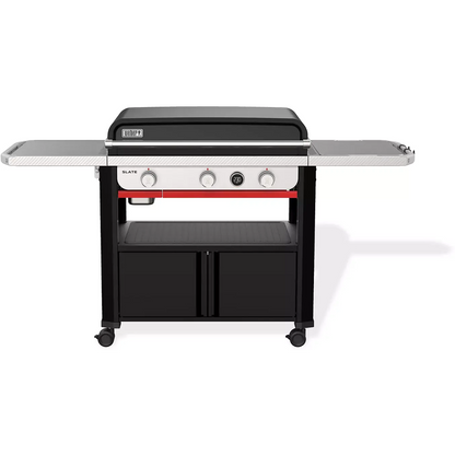 Plancha gaz WEBER black 3 brûleurs sur chariot, 76x46 cm