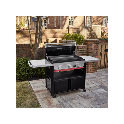 Plancha gaz WEBER black 3 brûleurs sur chariot, 76x46 cm