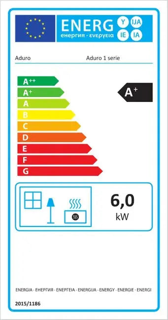 Poêle à bois ADURO 1.4 noir, 6 kW DUMANOIR