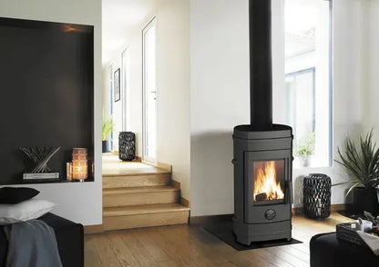 Poêle à bois INVICTA Remilly anthracite, 7 kW DUMANOIR
