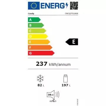 Réfrigérateur 2 portes	CANDY CNQ2T518EB