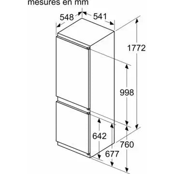Réfrigérateur combiné encastrable 							BOSCH				KIN86MSE0 Serenity Eco Airflow