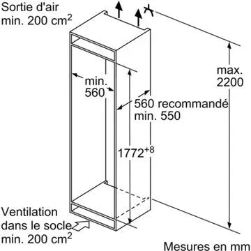 Réfrigérateur combiné encastrable 							BOSCH				KIN86MSE0 Serenity Eco Airflow