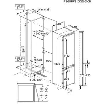 Réfrigérateur combiné encastrable 							ELECTROLUX				ENP7MD19S GreenZone