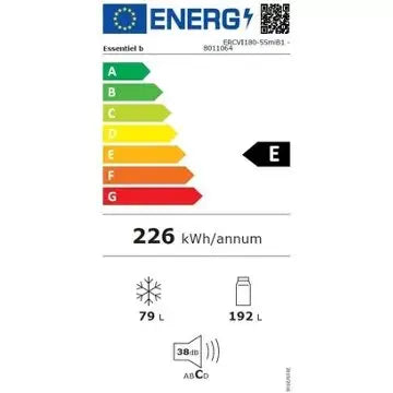 Réfrigérateur combiné encastrable 							ESSENTIELB				ERCVI180-55mi