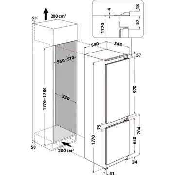 Réfrigérateur combiné encastrable 							INDESIT				BI18DC2