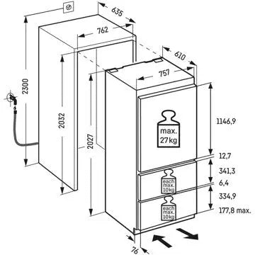 Réfrigérateur combiné encastrable 							LIEBHERR				ECBNe7870 BioFresh