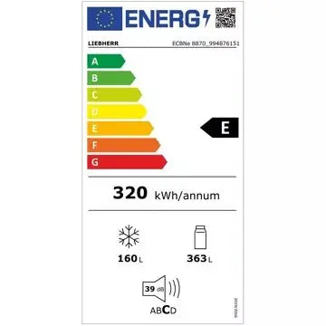 Réfrigérateur combiné encastrable 							LIEBHERR				ECBNe8870 BioFresh