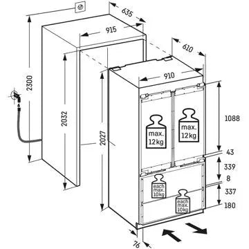 Réfrigérateur combiné encastrable 							LIEBHERR				ECBNe8872 BioFresh