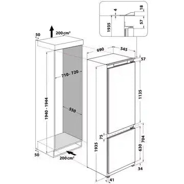 Réfrigérateur combiné encastrable 	WHIRLPOOL	SP408102FR