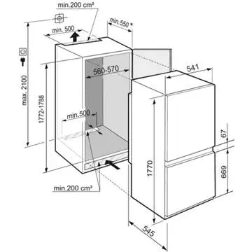 Réfrigérateur combiné encastrable  LIEBHERR ICNSF5103-20