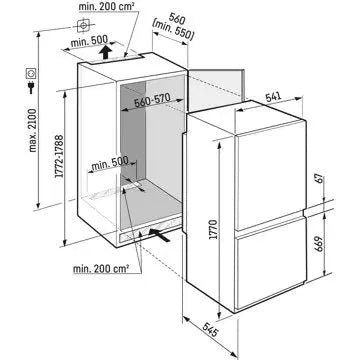 Réfrigérateur combiné encastrable LIEBHERR	ICNSd5103-22