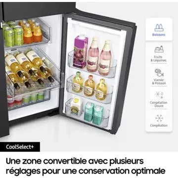 Réfrigérateur multi portes SAMSUNG 	RF65DG9H0EB1 family hub avec AI vision