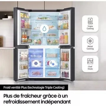 Réfrigérateur multi portes	SAMSUNG RF65DB970E22 light & see