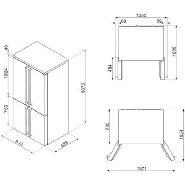 Réfrigérateur multi portes	SMEG	FQ60CPO6